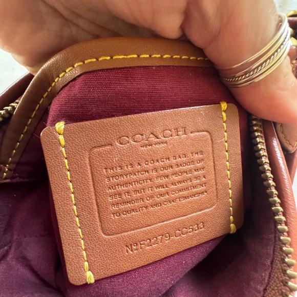 COACH Kitt Messenger Crossbody Bag In Leather CC533 Brass Tan/Rust - Picture 6 of 9